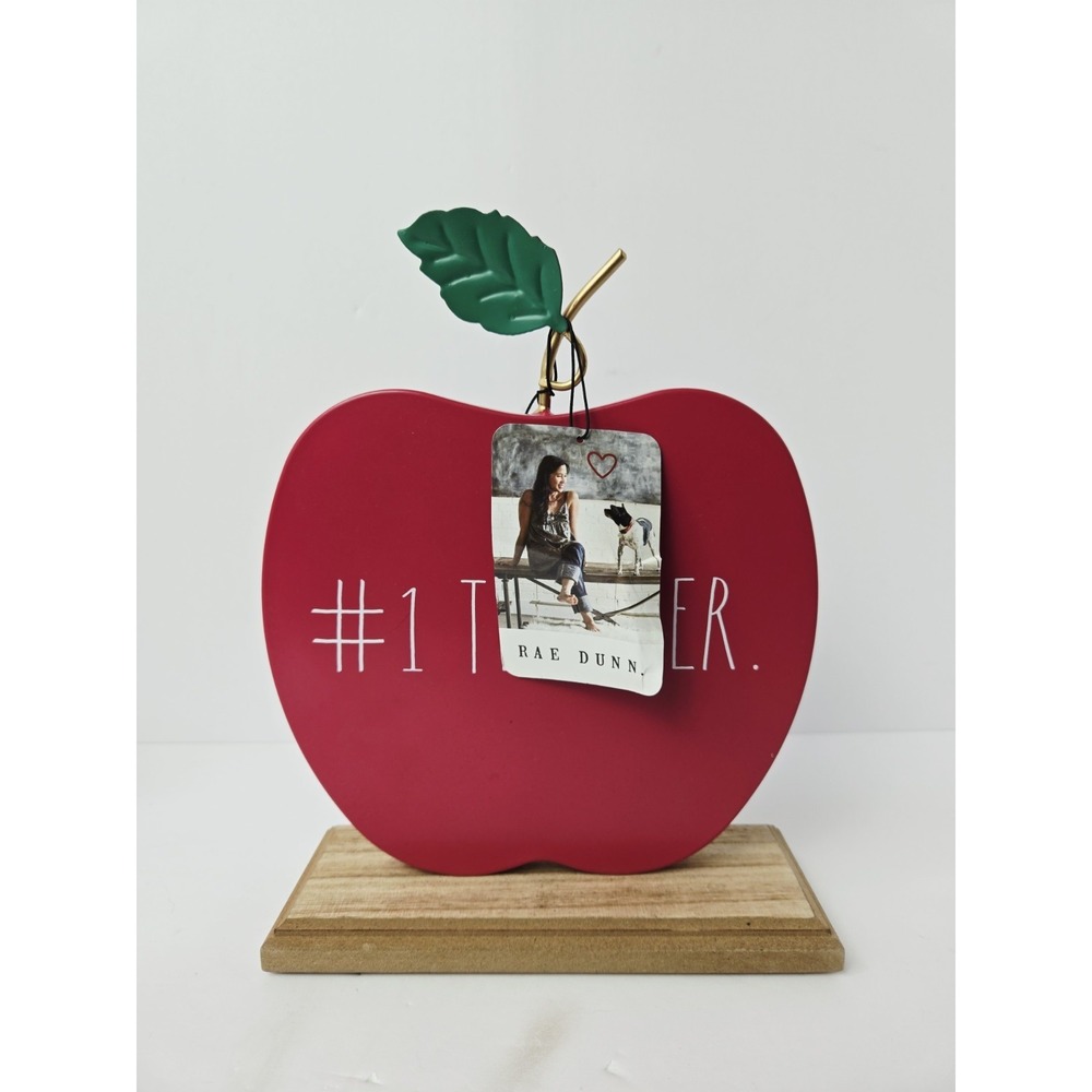 Rae Dunn #1 Teacher Metal Apple‎ decor NWT Design Styles 9 1/2"